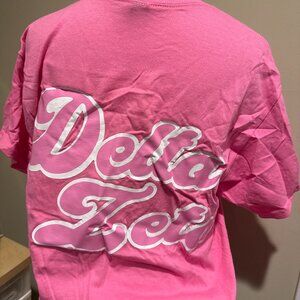 Sorority Delta Zeta Pink T shirt Adult Medium with turtle mascot